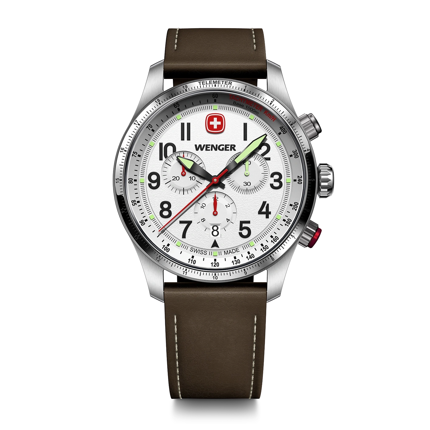 Chrono men's watch brown-silver Ø 43 mm Sporty chronograph with unrivalled aesthetics