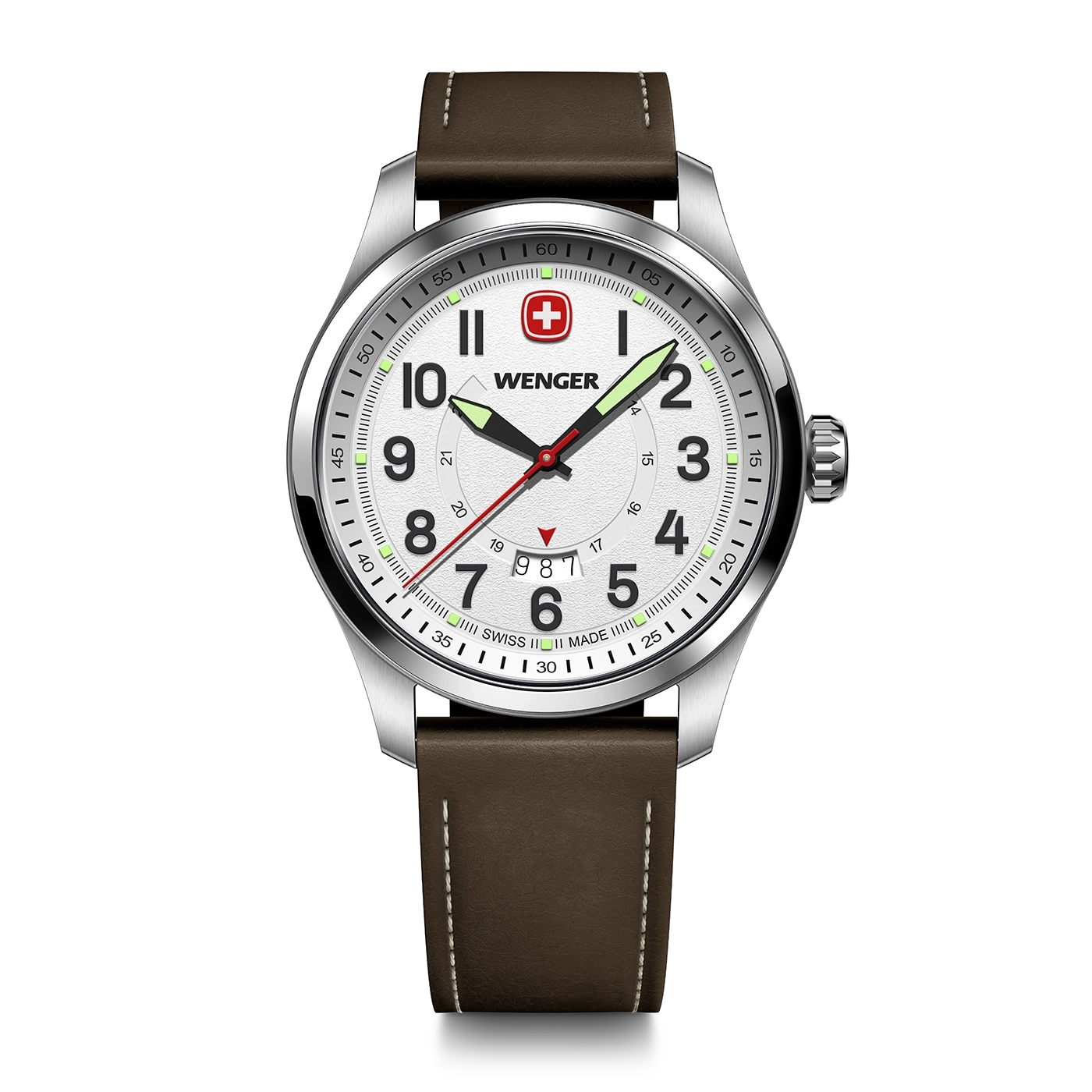 Men's watch silver-brown Ø 43 mm Sporty quartz watch with unrivalled aesthetics